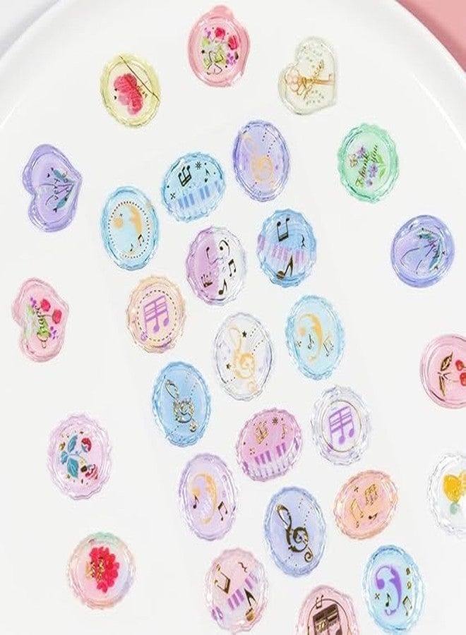 NVF Floral Resin Effect Transparent Sticker Set | Aesthetic Flower Stickers for Journals, Scrapbooking & DIY Crafts - Image 4